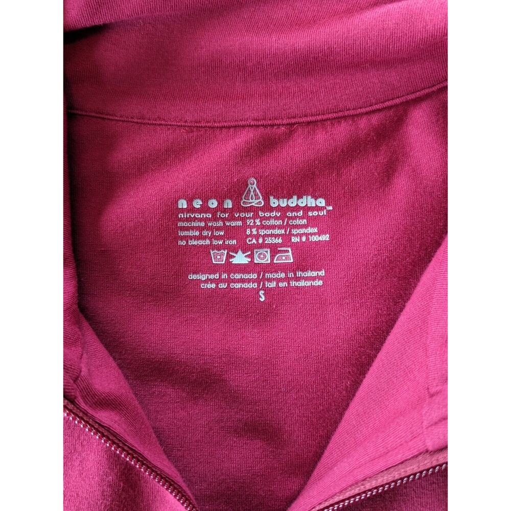 Neon Buddha Burgundy Red Women's Small Full 2-Way Zip Soft Knit Longline Jacket - Picture 6 of 6